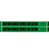 CAUTION BURIED SEWER LINE BELOW Green/Black Detectable Underground Utility Marking Warning Roll Tape (1,000 ft) | Incom Signs | All Safety