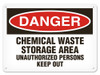 OSHA Safety Sign | Danger Chem Waste | INCOM SS1060