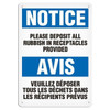 OSHA Safety Sign | Notice E/F Rubbish | INCOM SS6027V, SS6027A, SS6027P, SC6027V, SC6027A, SC6027P, SA6027V, SA6027P