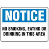 OSHA Safety Sign | Notice No Smoke Eat | INCOM SS4073V, SS4073A, SS4073P, SC4073V, SC4073A, SC4073P, SA4073V, SA4073P