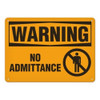 OSHA Safety Sign | Warning No Admit SS3004