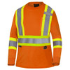 Hi-Viz Polyester Bird's Eye Women's Safety Long-Sleeve T-shirt | Pioneer 6968/6969 | All Safety