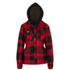 Women's Quilted Polar Fleece Hooded Shirt - Red/Black Plaid | Pioneer 415RBW | All Safety