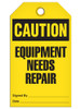 Caution - Equipment Needs Repair | Pack of 25 | Incom Signs | All Safety