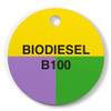 BIODIESEL B100 Fuel Identification Tags (2.56" Circle) 250 /pkg | Incom Signs | All Safety