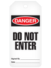 Danger Tag Roll - "Do Not Enter" 3" x 6.25" RT1039C/RT1039F