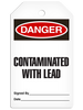 Danger "Contaminated with Lead" Tag - 25/pkg TG1121