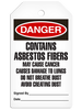 Danger "Contains Asbestos Fibers" Tag - 25/pkg TG1122