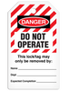 Lockout "Do Not Operate", Hazard Striped Tag - 25/pkg | Incom Signs | All Safety