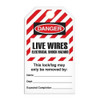 Lockout "Live Wire Electrical Shock Hazard" Striped Tag - 25/pkg TG6033
