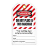 Lockout "Do Not Plug in this Machine" Striped Tag - 25/pkg TG6043