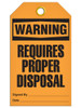 Warning - Requires Proper Disposal Tag | Pack of 25 | Incom Signs | All Safety