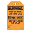 Warning "Defective Do Not Use" Bilingual E/S Tag - 25/pkg TG7514