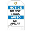 Notice "Do Not Stack" Bilingual E/S Tag - 25/pkg TG7526