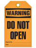 Warning - Do Not Open Tag | Pack of 25 | Incom Signs | All Safety