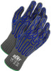7 Gauge Seamless Knit Grey W/Blue Silicon Grip | Cut Resistance A9 | Bob Dale Gloves | All Safety