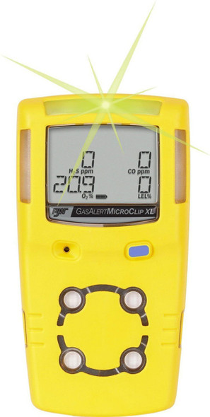 MicroClip XL Multi-Gas Detector | %LEL, CO, H2S, O2 | Gas Alert MCXL-XWHM-Y-NA