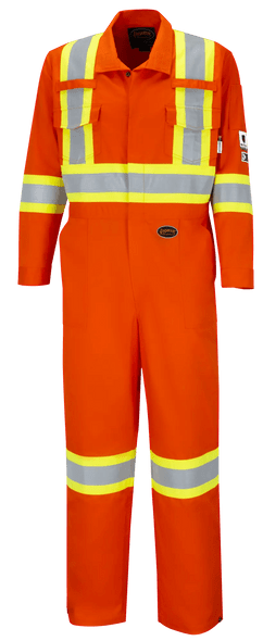 FR-Tech Hi-Vis 88/12 7 oz FR/ARC–Rated Safety Coveralls – Hi-Vis Orange | Pioneer | All Safety