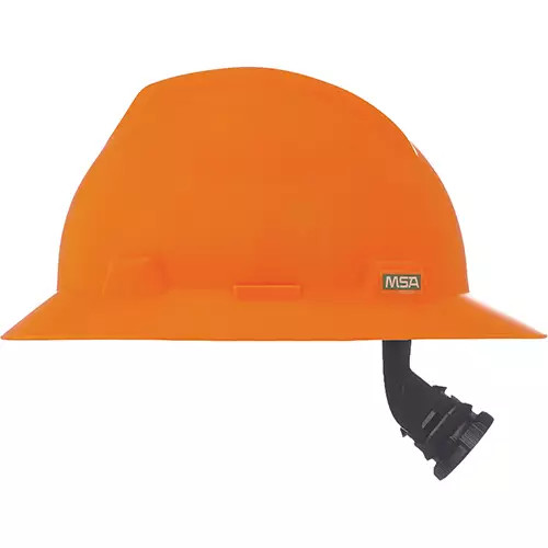 V-Gard Slotted Full-Brim Hardhat, Ratchet Suspension | MSA | All Safety