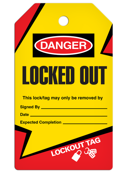 LOCKOUT LOCKED OUT DuraPly™ Tag (25/pkg) | Incom Signs | All Safety
