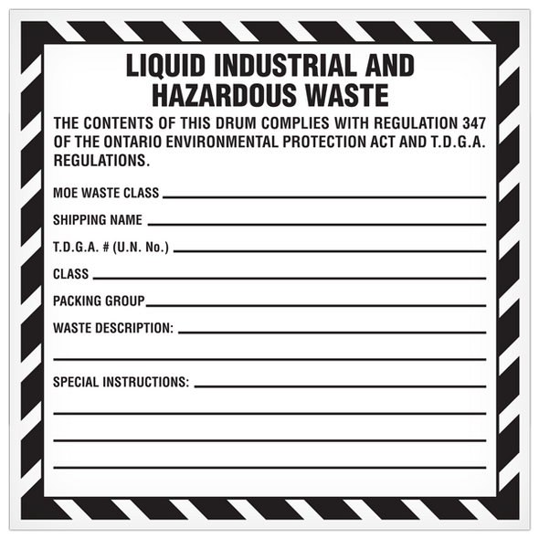 Hazardous Material and Waste Label - HAZ WASTE (6 in x 6 in) 500 /roll (Pack of 8) | Incom Signs | All Safety