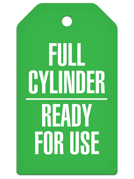 FULL CYLINDER READY FOR USE Safety Tag (25/pkg) | Incom Signs | All Safety