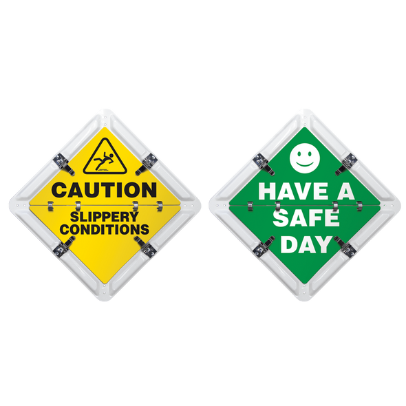 Ident-O-Flip 2 Page SLIPPERY CONDITION STATUS Informational Flip Signs | Incom Signs | All Safety