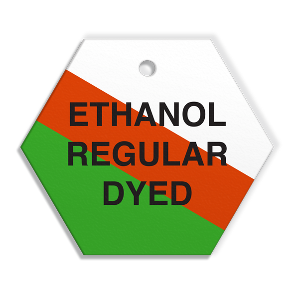CPPI ETHANOL REGULAR DYED Fuel Identification Tags (2.56" Hexagon) 250 /pkg | Incom Signs | All Safety