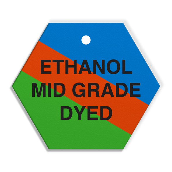 CPPI ETHANOL MID GRADE DYED Fuel Identification Tags (2.56" Hexagon) 250 /pkg | Incom Signs | All Safety