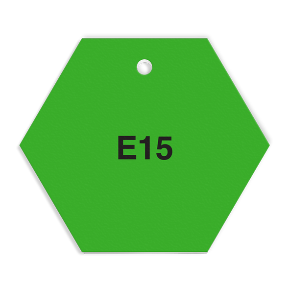 CPPI E15 Fuel Identification Tag (2.56" Hexagon) 250 /pkg | Incom Signs | All Safety