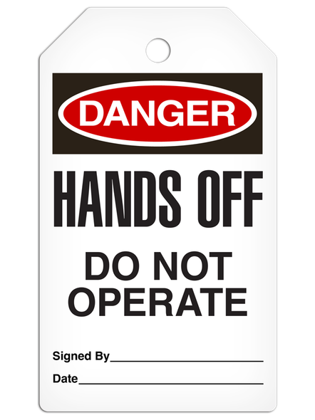 DANGER HANDS OFF DO NOT OPERATE Safety Tag (25/pkg) | Incom Signs | All Safety
