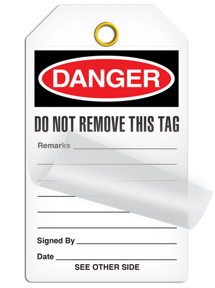DANGER DO NOT START Tag with Self-Laminating Flap (24/pkg) | Incom Signs | All Safety