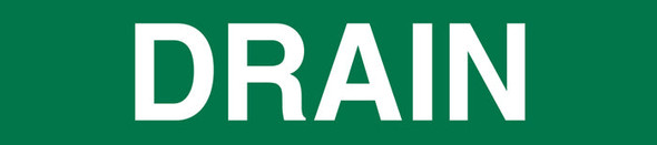 DRAIN Green/White Printed Self- Adhesive VynMark Individual Pipe Identification Markers | Incom Signs | All Safety