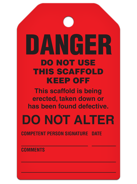 DANGER DO NOT USE THIS SCAFFOLD KEEP OFF Safety Tag (25/pkg) | Incom Signs | All Safety