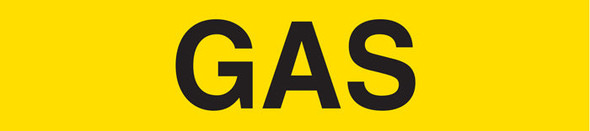GAS Yellow/Black Printed Self- Adhesive VynMark Individual Pipe Identification Markers | Incom Signs | All Safety