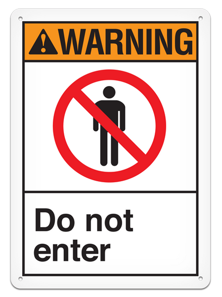WARNING DO NOT ENTER ANSI style Safety Sign (10in x 14in) | Incom Signs | All Safety
