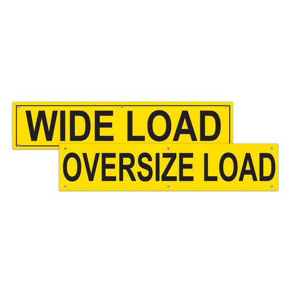 Yellow WIDE LOAD / OVERSIZE LOAD Double Sided Over-Dimensional Load Sign Banner | Incom Signs | All Safety