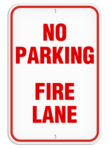 NO PARKING FIRE LANE Aluminum Reflective Parking Sign (12 in x 18 in) | Incom Signs | All Safety