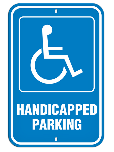 HANDICAPPED PARKING with Wheelchair symbol Aluminum Reflective Parking Sign (12 in x 18 in) | Incom Signs | All Safety
