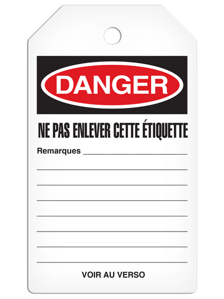 DANGER NE PAS UTILISER French Tag (25/pkg) | Incom Signs | All Safety