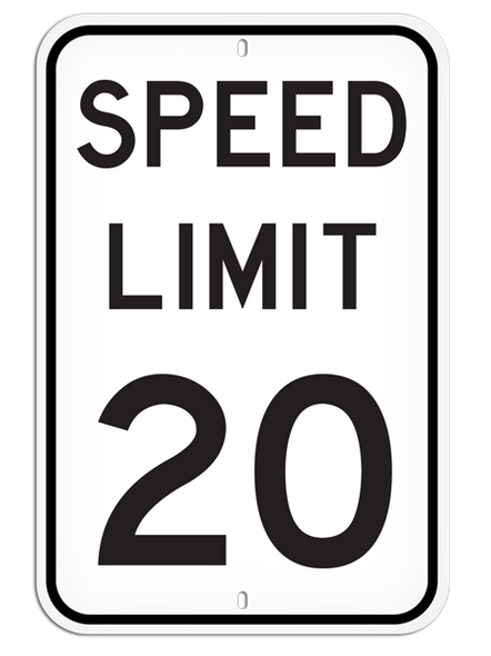 SPEED LIMIT 20 Aluminum Reflective Parking Sign (12 in x 18 in) (Pack of 20) | Incom Signs | All Safety