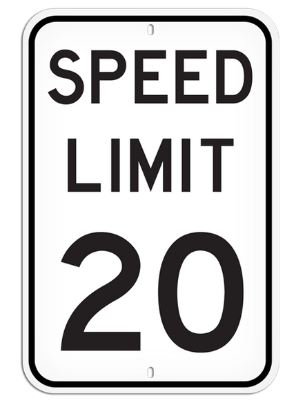 SPEED LIMIT 20 Aluminum Reflective Parking Sign (12 in x 18 in) | Incom Signs | All Safety