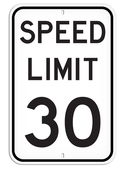 SPEED LIMIT 30 Aluminum Reflective Parking Sign (12 in x 18 in) | Incom Signs | All Safety