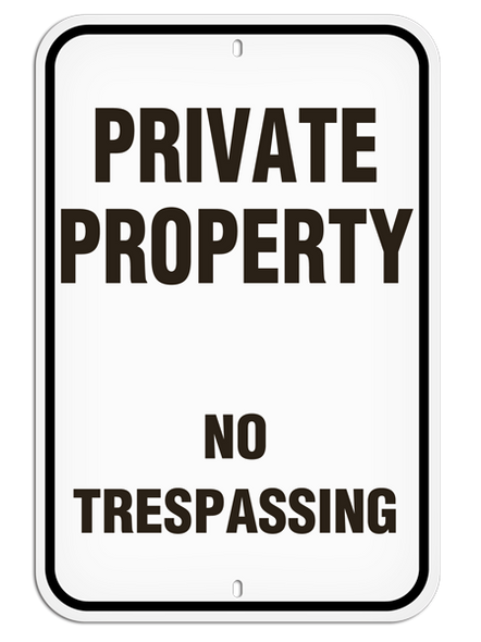 PRIVATE PROPERTY NO TRESSPASSING Aluminum Reflective Parking Sign (12 in x 18 in) (Pack of 20) | Incom Signs | All Safety