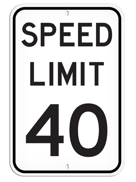 SPEED LIMIT 40 Aluminum Reflective Parking Sign (12 in x 18 in) (Pack of 20) | Incom Signs | All Safety