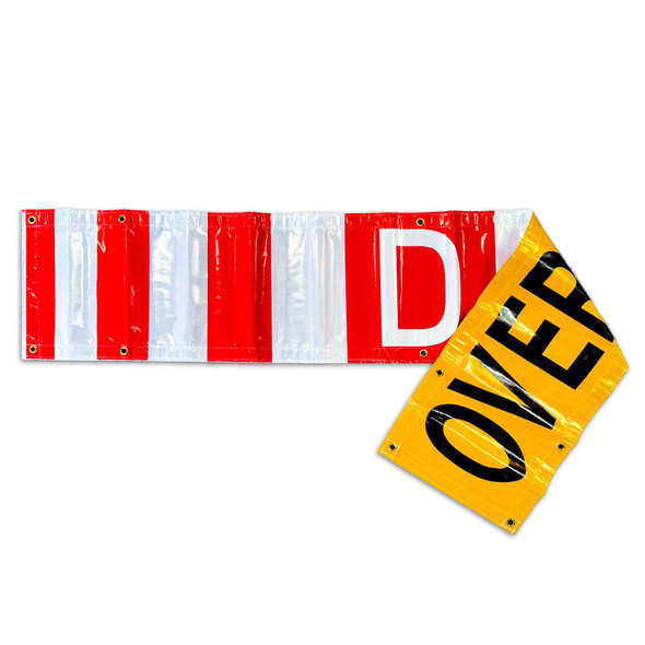 Ultra Durable OVERSIZE LOAD / "D" Double Sided Over-Dimensional Load Sign Reflective Banner (18 in x 96 in) | Incom Signs | All Safety