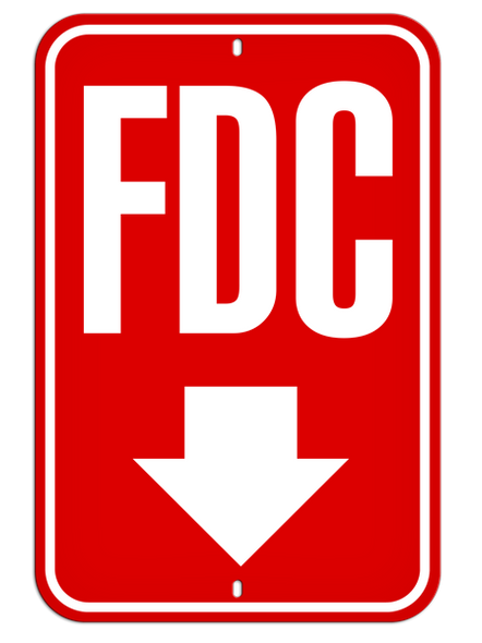 FDC with Down Arrow Aluminum Reflective Parking Sign (12 in x 18 in) | Incom Signs | All Safety