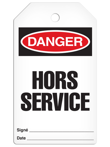 DANGER HORS SERVICE French Tag (25/pkg) | Incom Signs | All Safety