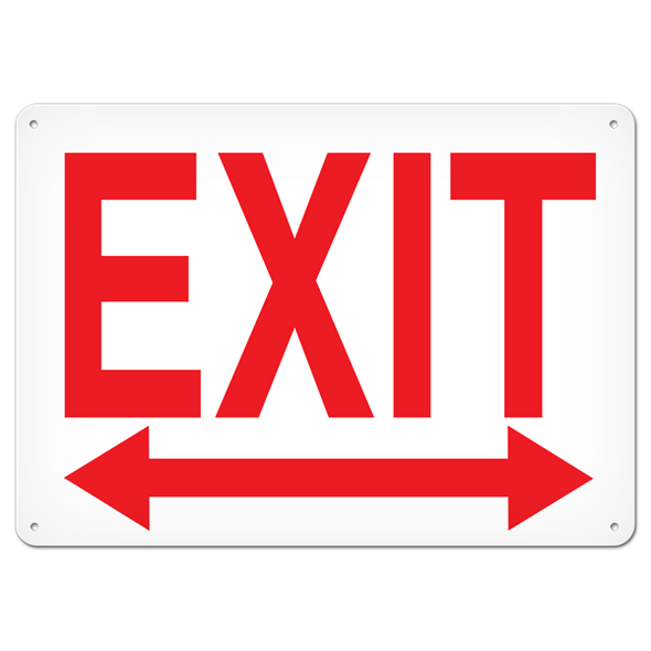 EXIT with RIGHT and LEFT ARROW Egress Marking Safety Sign (10 in X 14 in) (Pack of 15) | Incom Signs | All Safety