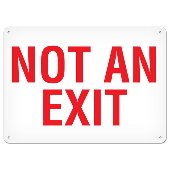 NOT AN EXIT Egress Marking Safety Sign (10 in X 14 in) (Pack of 15) | Incom Signs | All Safety